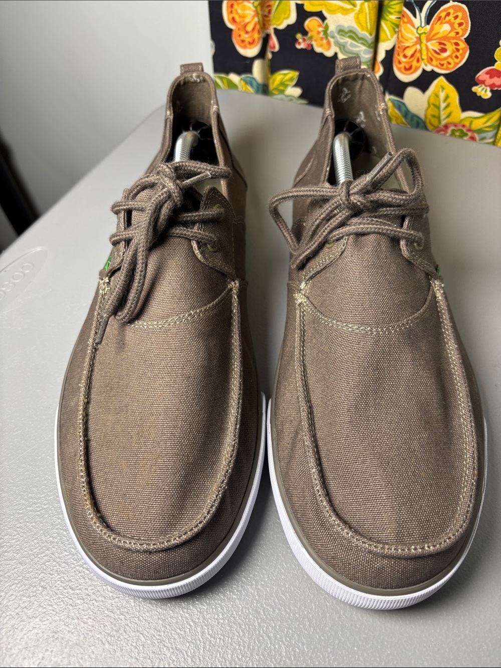 Sanuk Men's Offshore Lace Up Boat Shoes Brown Brindle 13 - Picture 3 of 11